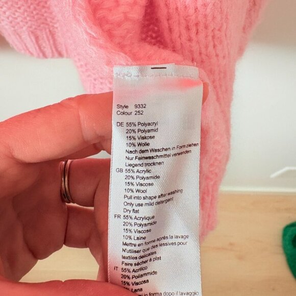 Frieda & Freddies Colourblock Knit Cardigan Pink Orange Size 40/XS - Picture 5 of 6